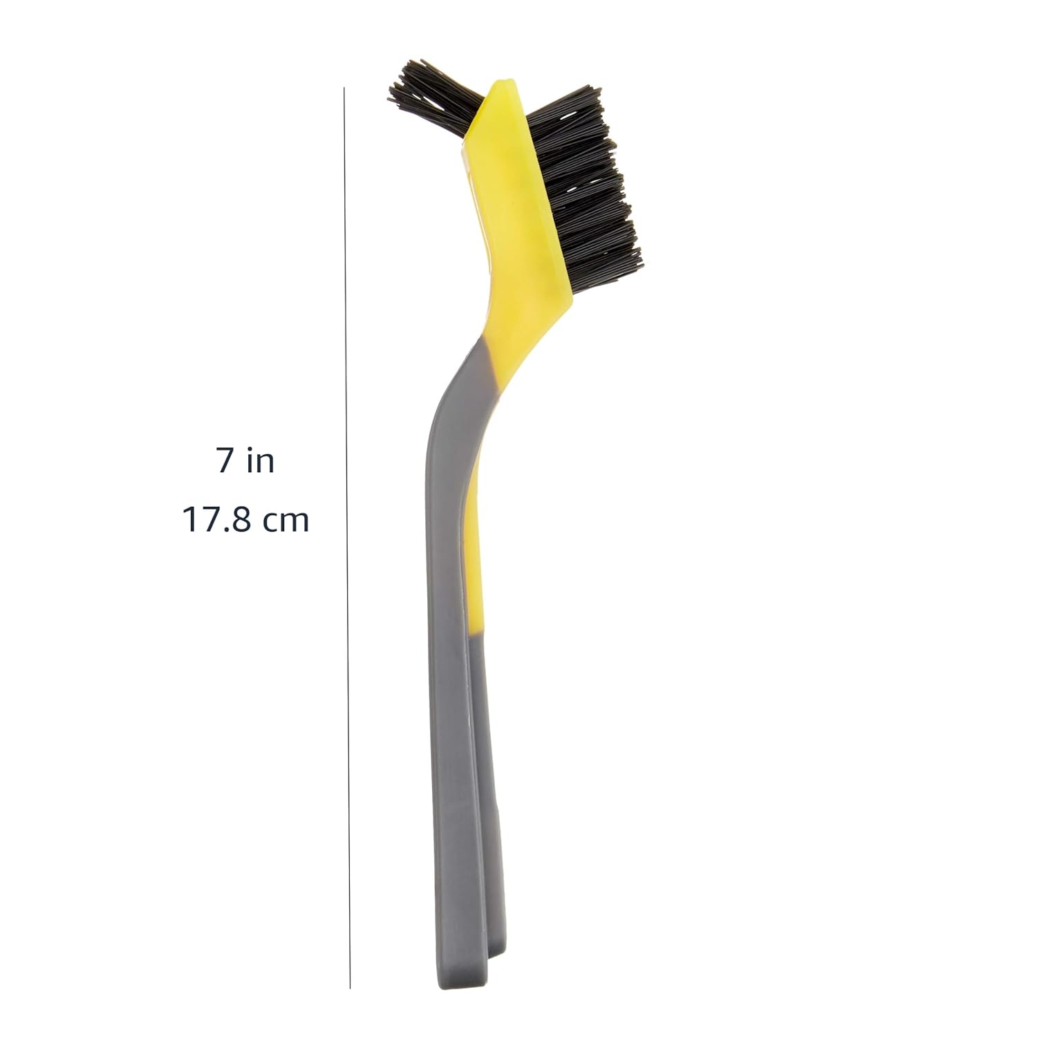 Amazon Basics Stainless Steel Mini Brushes, Soft Grip, 3-Pack, Black & Yellow - Image 2