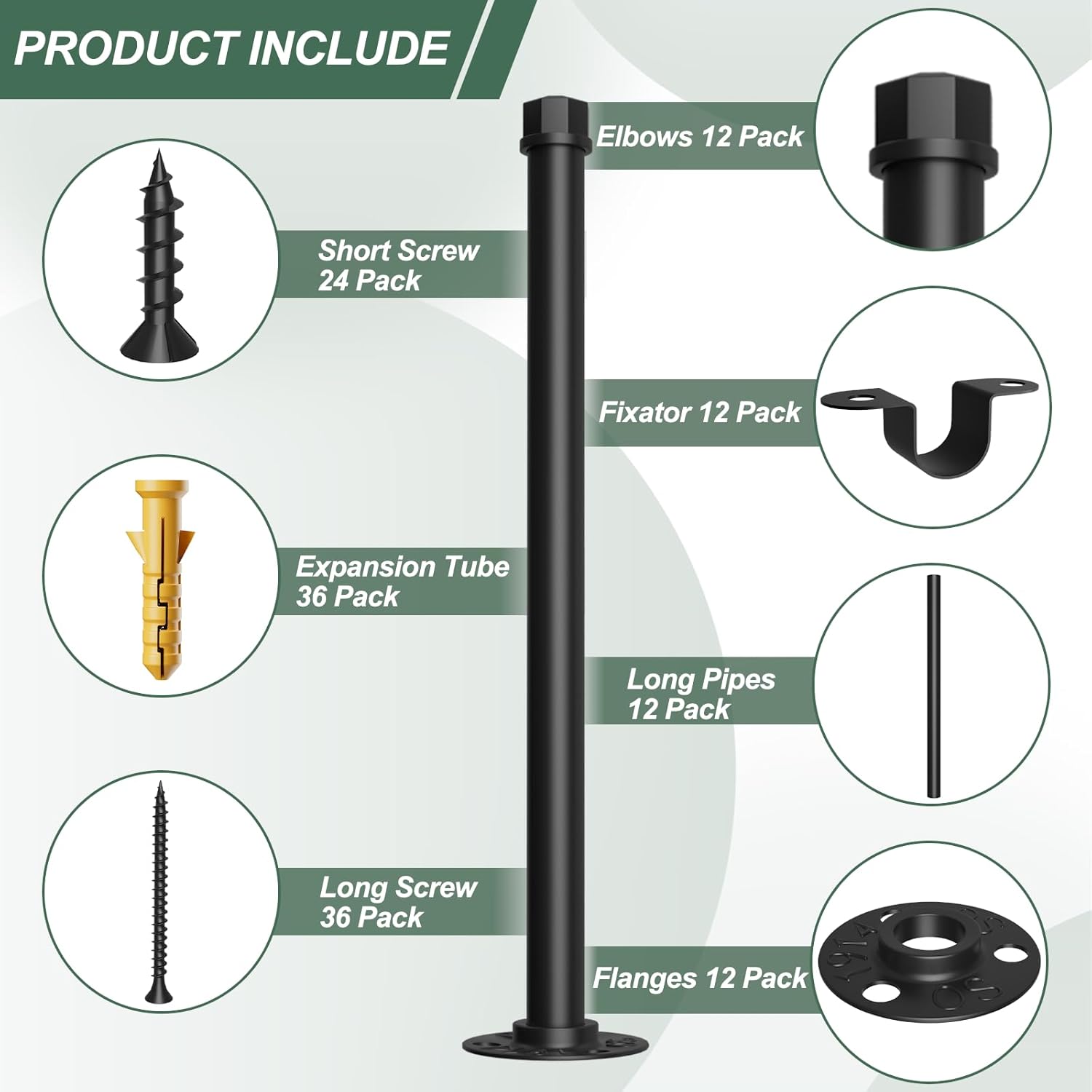 12 Pack Industrial Pipe Shelf Brackets Black 12 Inch Pipe Floating Shelving Bracket Hardware Wall Mount Shelf Bracket Decorative for Home Decor Hanger Farmhouse - Image 3
