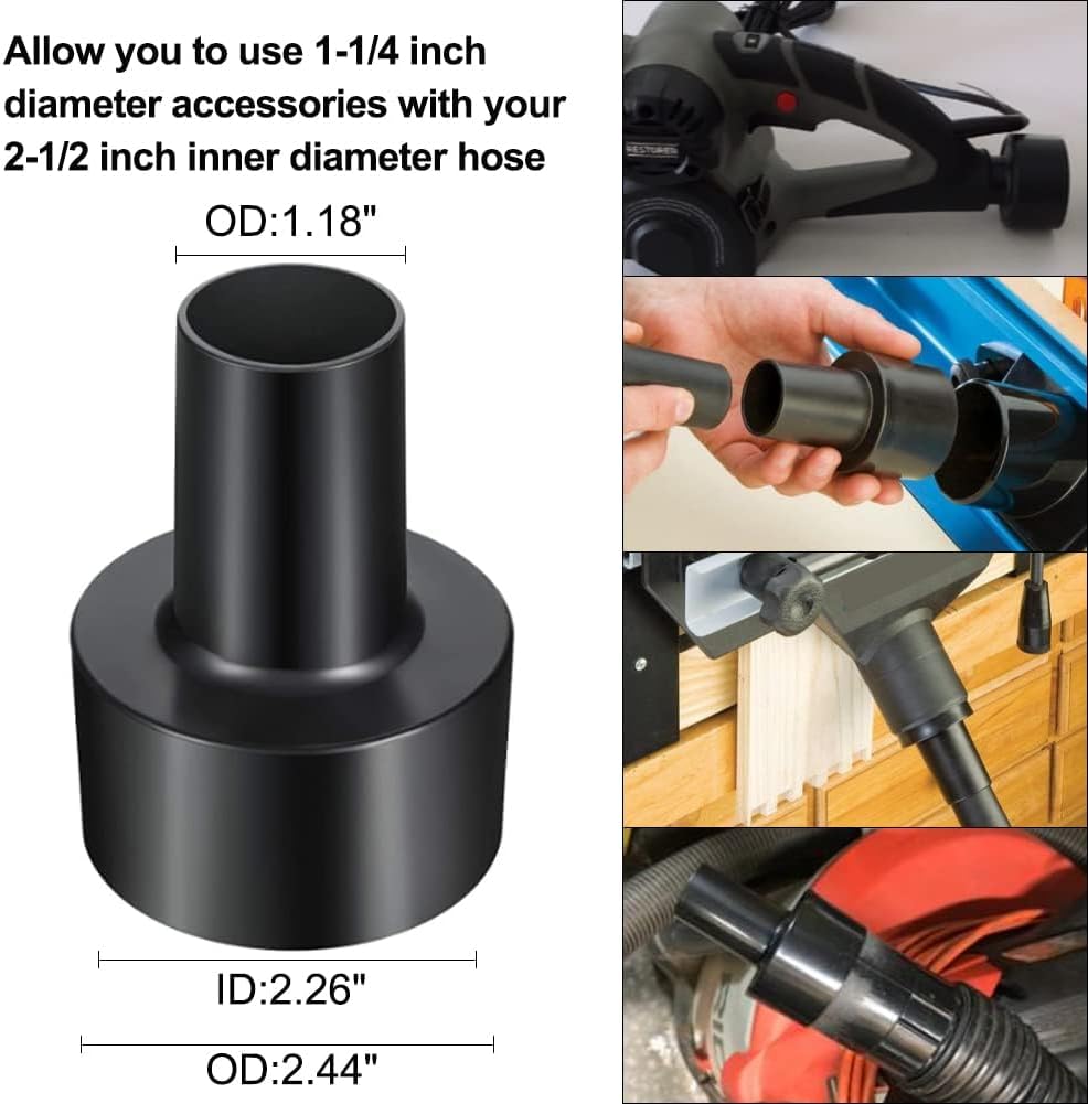 9 Pcs Universal Vacuum Attachments - Hose Adapters, Floor Brush, Crevice Tool for Shop Vac Accessories - Image 3