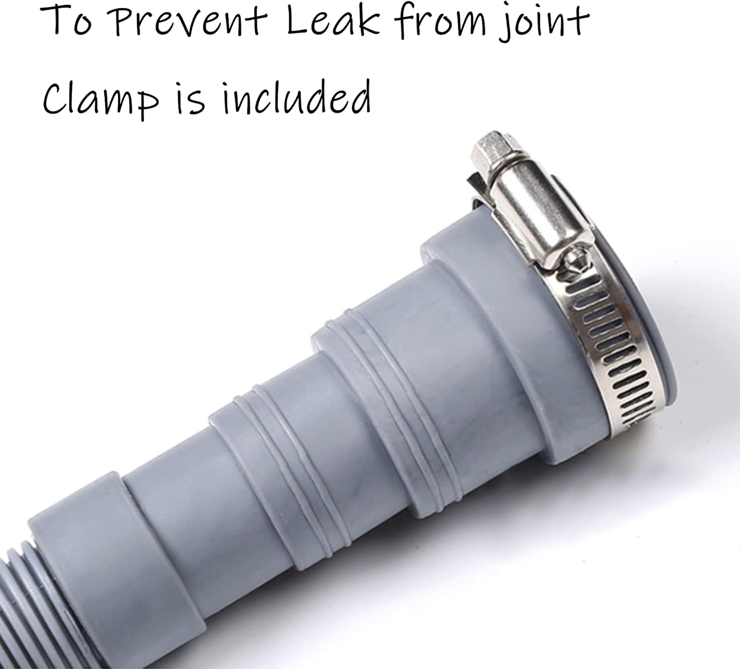 HLMOptimo 6 Feet Universal Washing Machine Drain Hose Flexible Dishwasher Drain Hose Extension Kits Corrugated Washer Hose w/ 1 Adapter 4 Hose Clamps 1 U-Bend Hose Holder - Image 3