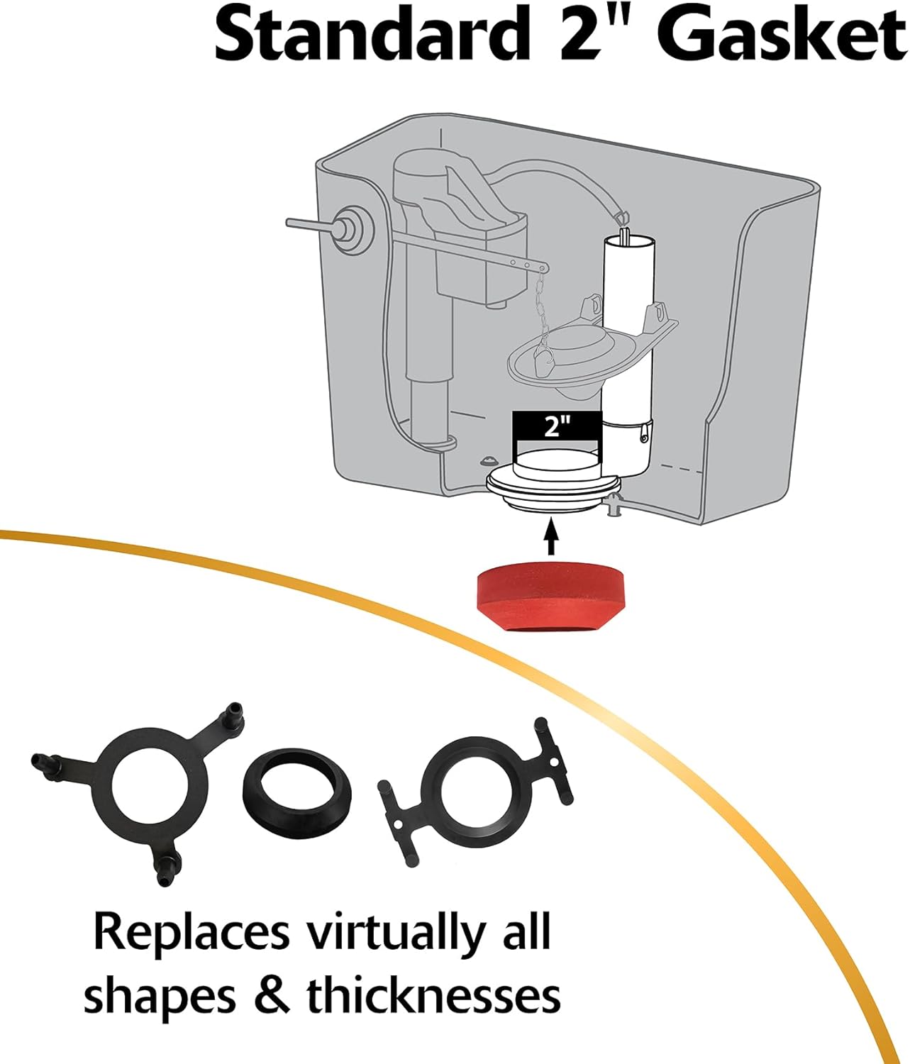 Korky Standard 2-inch Complete Toilet Repair Kit, Fixes: Running, Noisy, No/Slow Refill, and No/Weak Flush Toilets, Easy to Install, 4010MP - Image 5