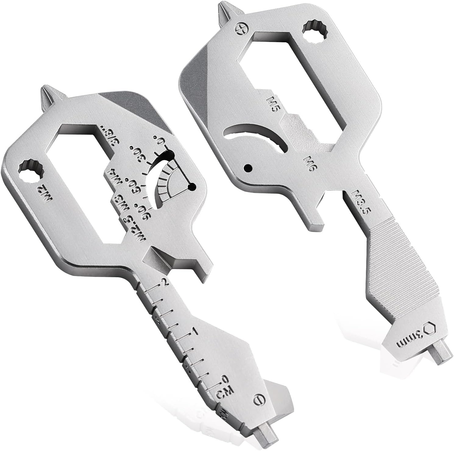 20 IN 1 Key Shaped Multitools, Key Shaped Pocket Tool, Stainless Steel Utility Gadget, Gift for Men, Everyday Carry, Automotive, Home Improvement, Bottle Opener, Screw Driver, Silver, 1 Pcs - Image 4