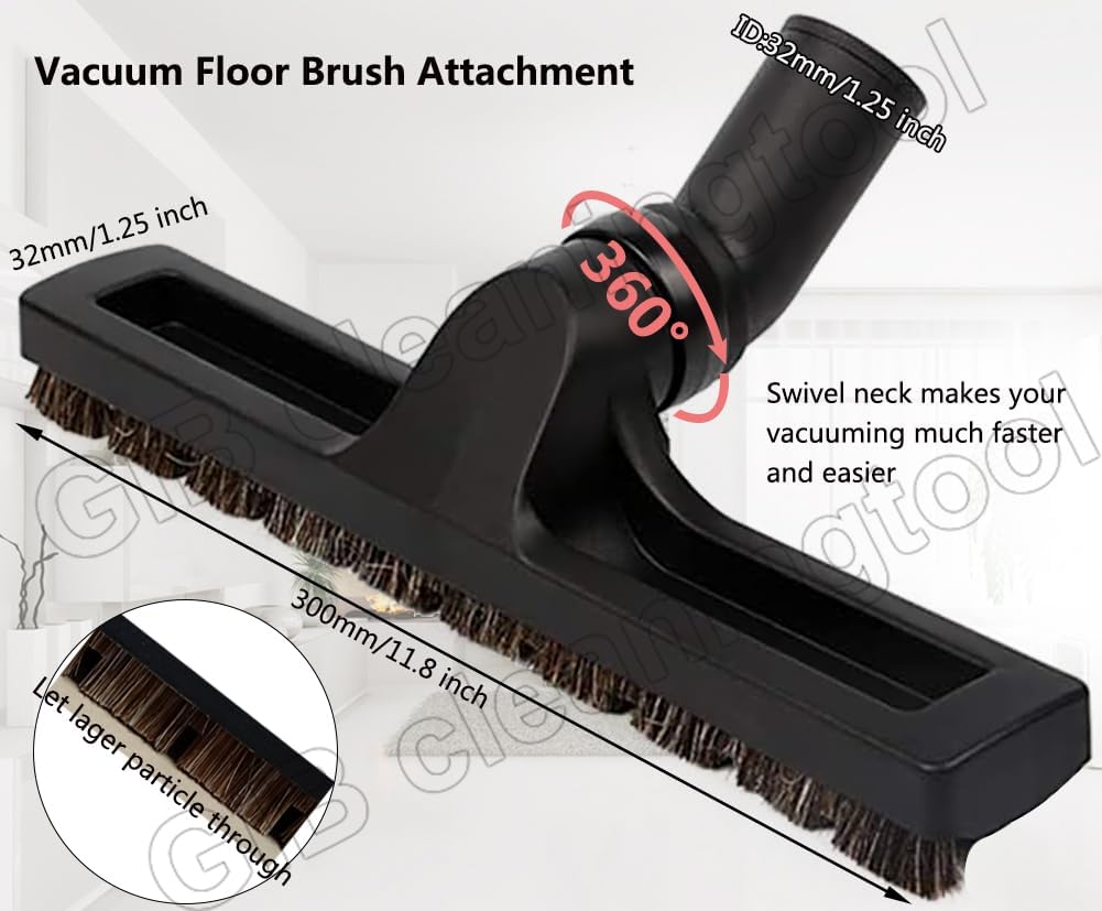 9 Pcs Universal Vacuum Attachments - Hose Adapters, Floor Brush, Crevice Tool for Shop Vac Accessories - Image 4