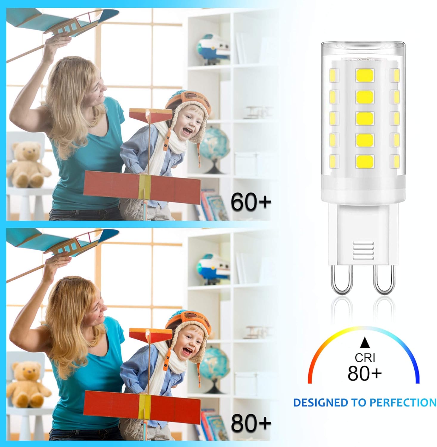 winshine G9 LED Light Bulb Bi Pin Base, 6000K Daylight G9 Base Bulbs for Chandeliers, 4W (40W Halogen Equivalent), 360? Beam Angle, 400LM, Non-dimmable for Home Lighting, 6 Pack - Image 5