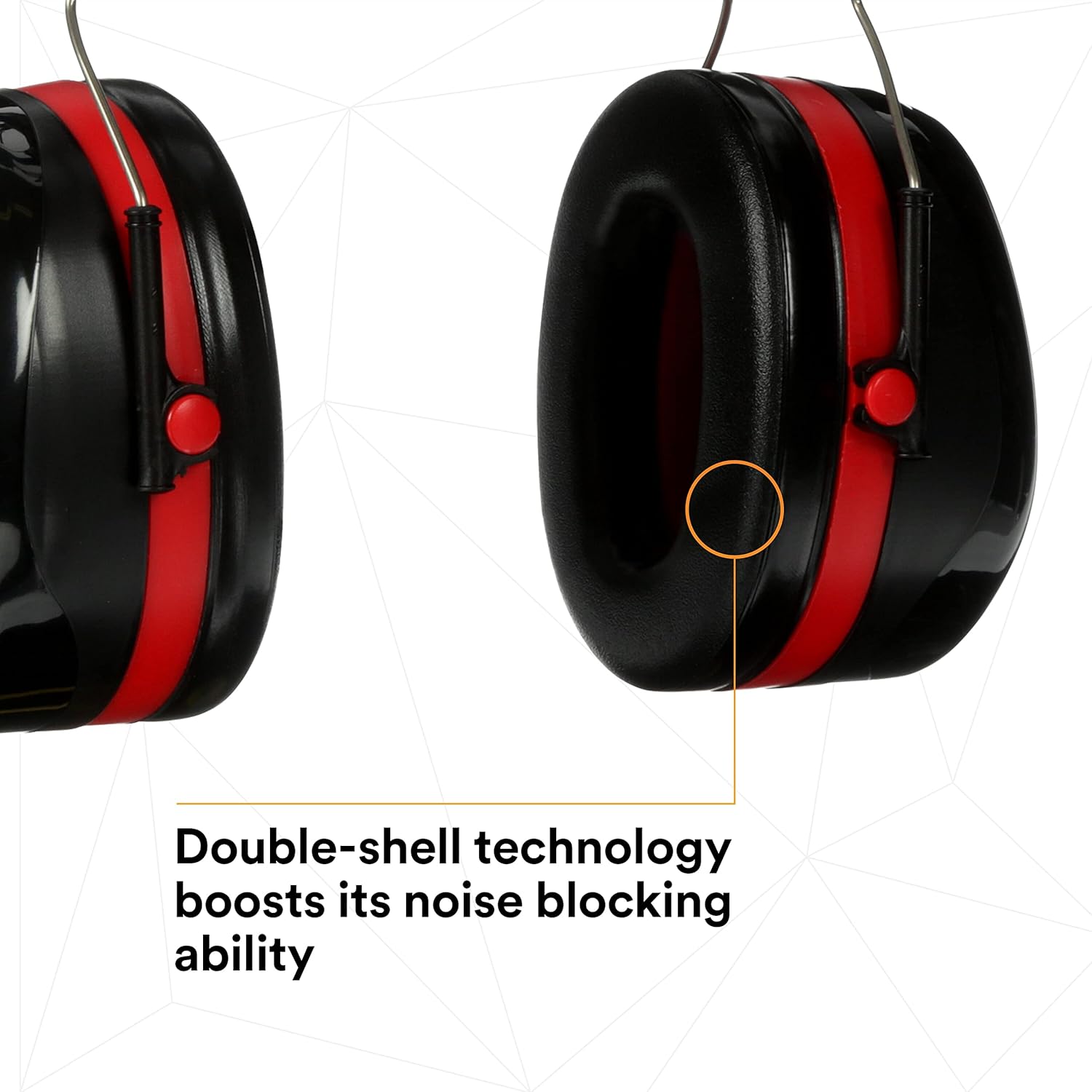 3M H10A Peltor Optime 105 Over the Head Earmuff, Ear Protectors, Hearing Protection, NRR 30 dB,Black, Red - Image 3