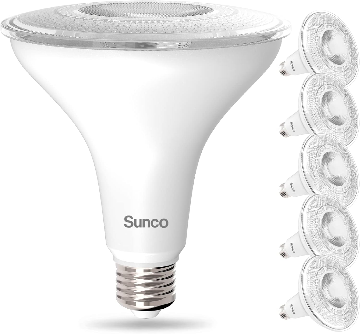 Sunco 6 Pack Outdoor LED Flood Home Patio Driveway Light, Waterproof PAR38 LED Bulb, CRI90, 4000K Cool White,1050 Lumens, 100W Equivalent 13W, Dimmable, Wet-Rated, E26 Base UL