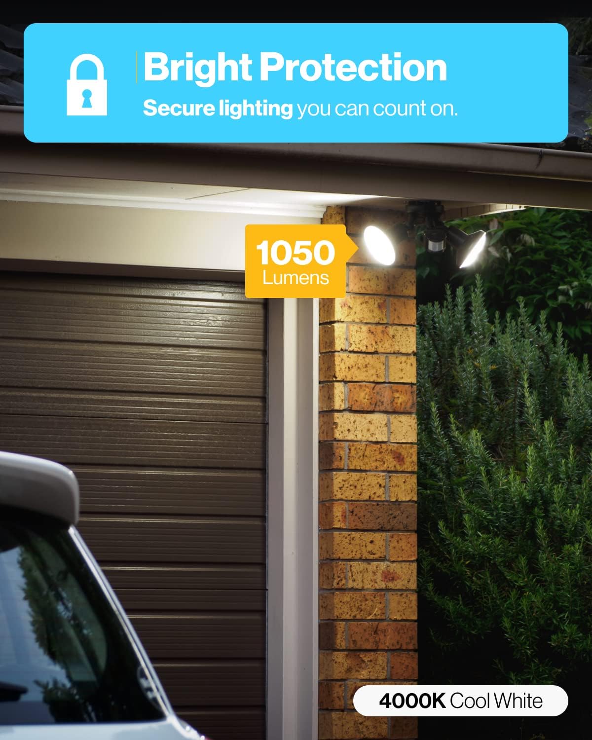 Sunco 6 Pack Outdoor LED Flood Home Patio Driveway Light, Waterproof PAR38 LED Bulb, CRI90, 4000K Cool White,1050 Lumens, 100W Equivalent 13W, Dimmable, Wet-Rated, E26 Base UL - Image 2