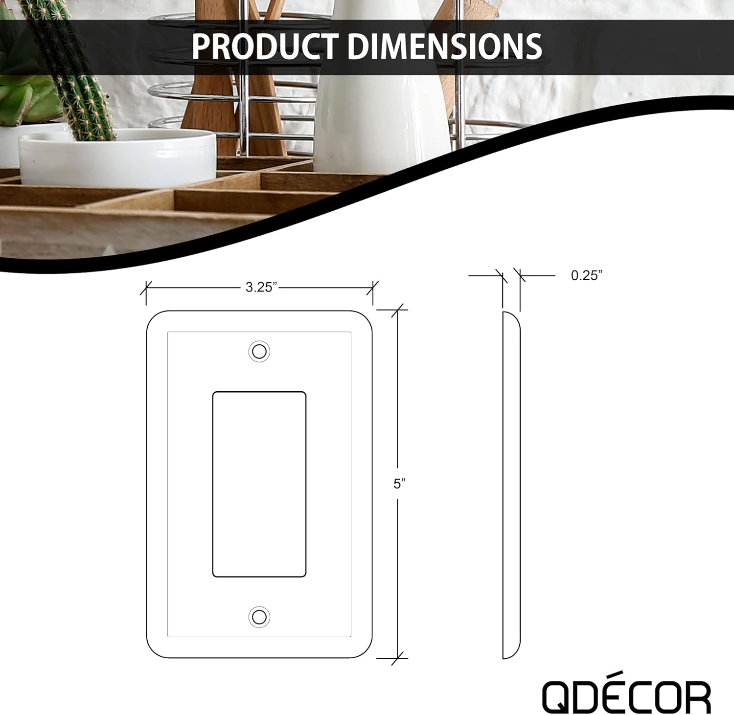 Questech Decor Light Switch Covers, Single Rocker Wall Plates for Electrical Outlets, 1-Gang Single Decorator GFCI Switch Plates Standard Size, Decorative Tumbled Texture, Sand, 3 Pack - Image 4