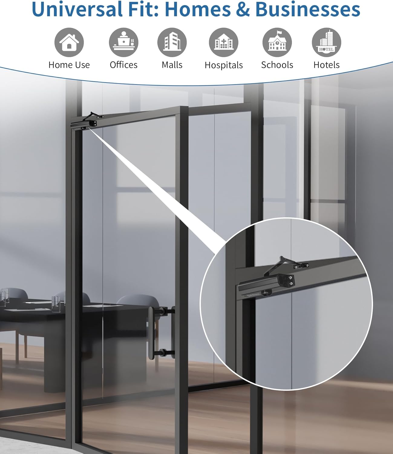 Automatic Door Closer for Home or Commercial, Heavy Duty Door Slower Closer No Slam, Hydraulic Door Soft Closer with Hold Open, Self Closing Mechanism for Ensure Smooth and Secure,Small - Image 3
