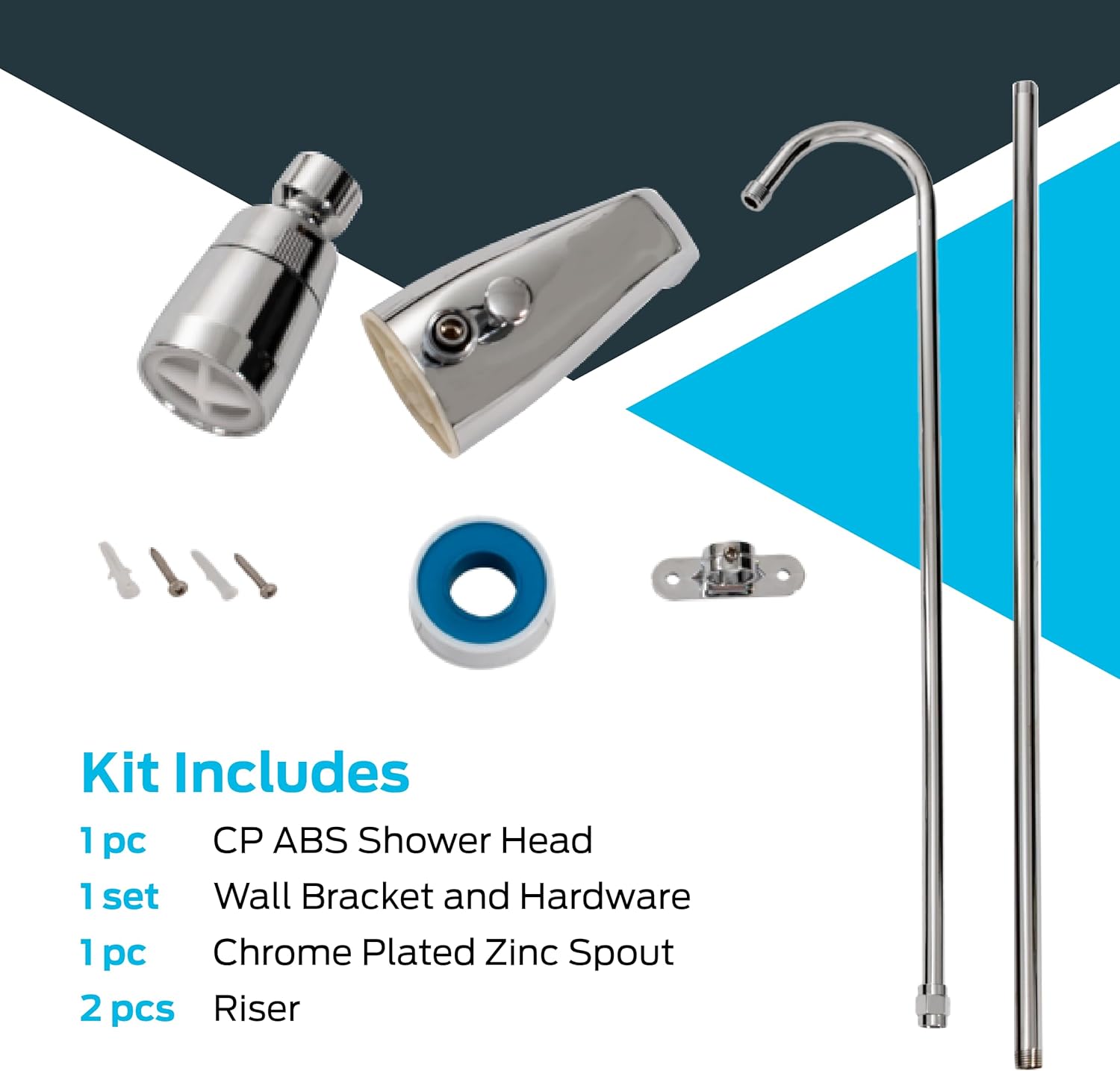 EZ-FLO Spout-Type Add-On Shower Unit, Chrome, 11120 - Image 5