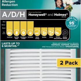 Filtrete Allergen Reduction True HEPA Room Air Purifier Filter, 2 Pack, Size 9.96 in. x 4.69 in., Works with Filtrete FAP-TT-ADH device
