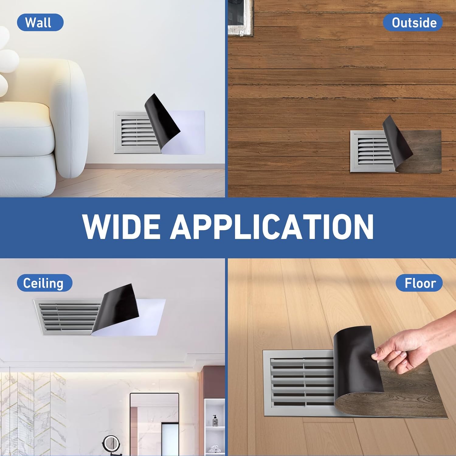 Magnetic Air Vent Covers: Wooden-Grain Strong Magnetic Home Floor Wall and Ceiling Vent Cover Blocker for Air Reigisters, RV, HVAC, AC Vent, Heater (5.5 - Image 5