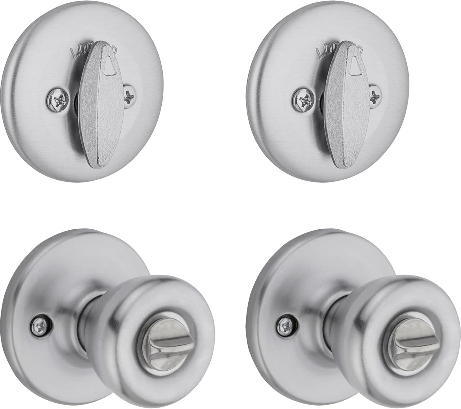 Kwikset 242 Tylo Entry Knob and Single Cylinder Deadbolt Project Pack in Satin Chrome - Image 2