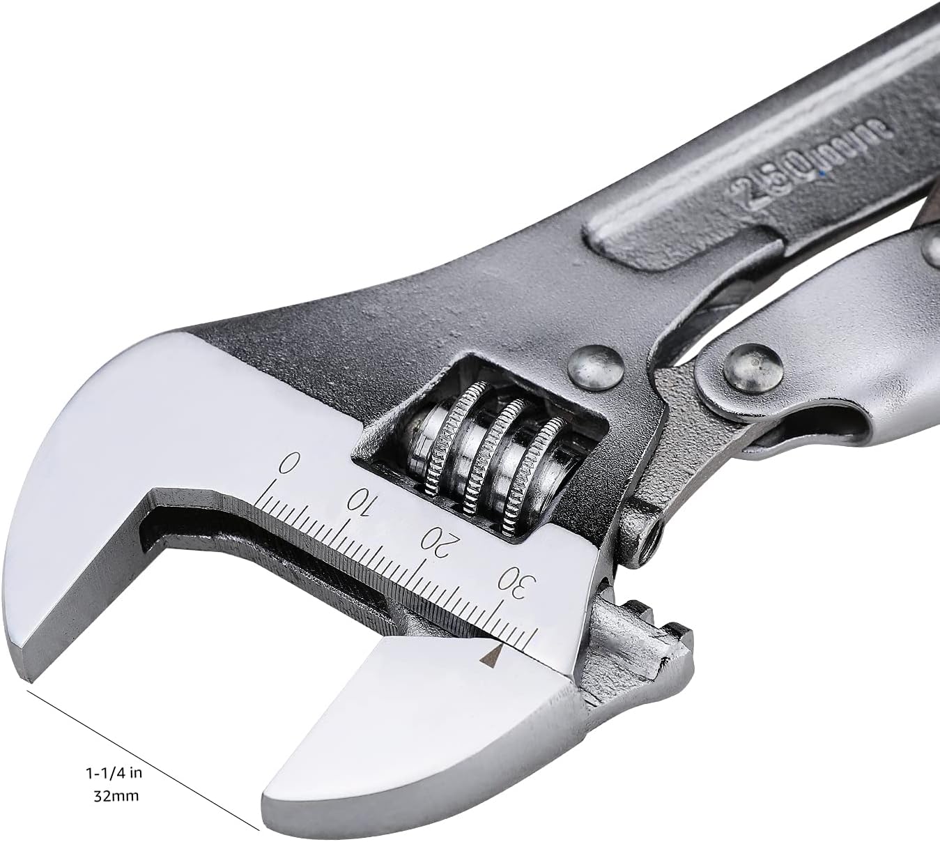 Amazon Basics Locking Adjustable Wrench, 10 inch x 2.7 inch x 0.75 inch - Image 3