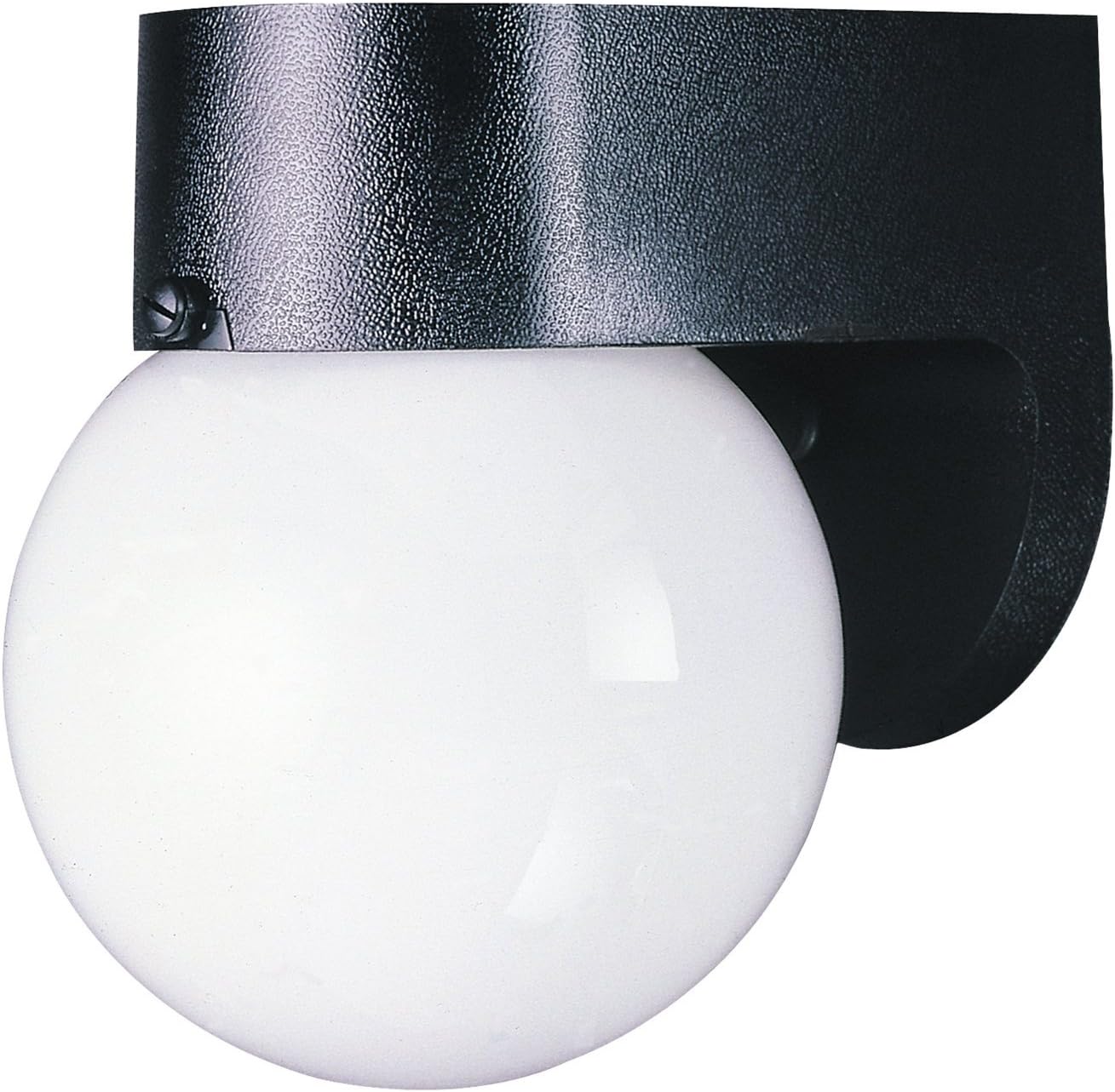 Westinghouse 6680300 Traditional One-Light Outdoor Wall Lantern, Black Finish on Polycarbonate, White Glass Globe - Image 3