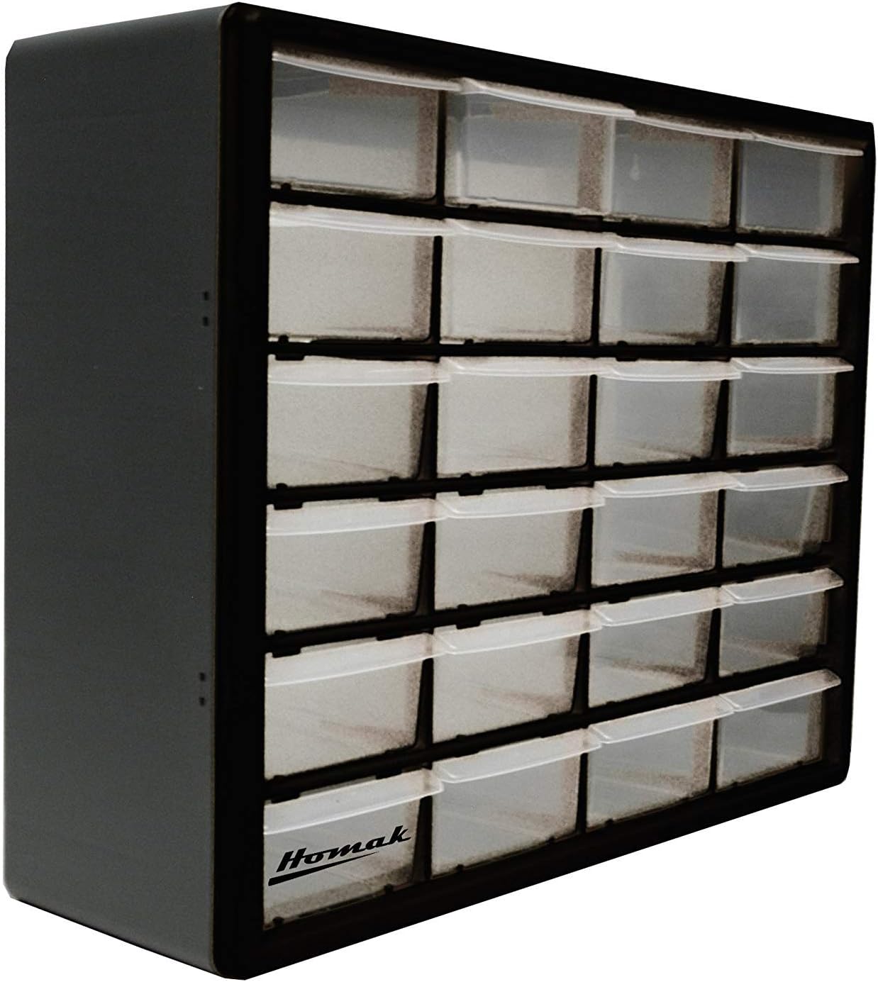 Homak 24-Drawer Parts Organizer, Black, HA01024152