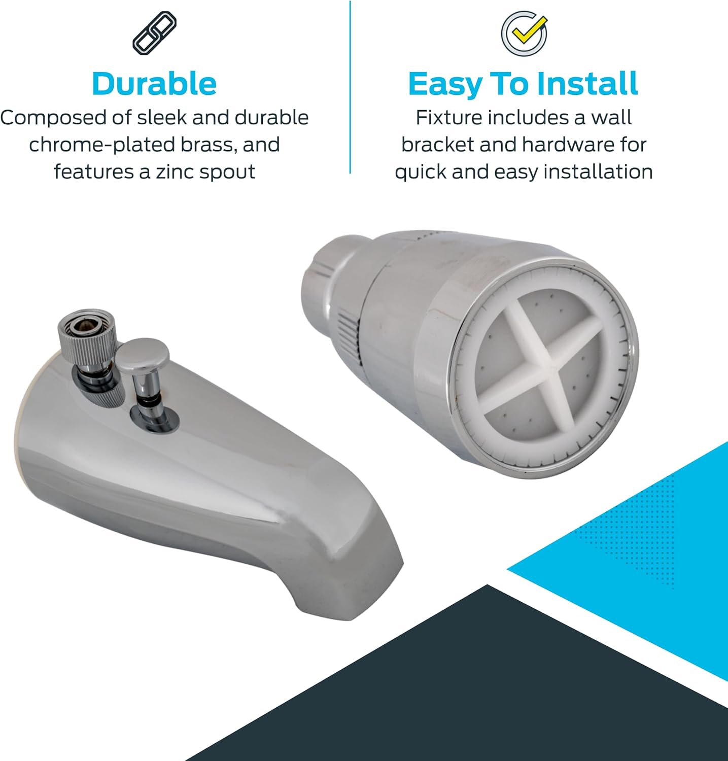 EZ-FLO Spout-Type Add-On Shower Unit, Chrome, 11120 - Image 4