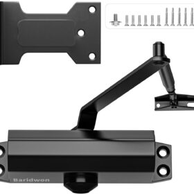 Automatic Door Closer for Home or Commercial, Heavy Duty Door Slower Closer No Slam, Hydraulic Door Soft Closer with Hold Open, Self Closing Mechanism for Ensure Smooth and Secure,Small