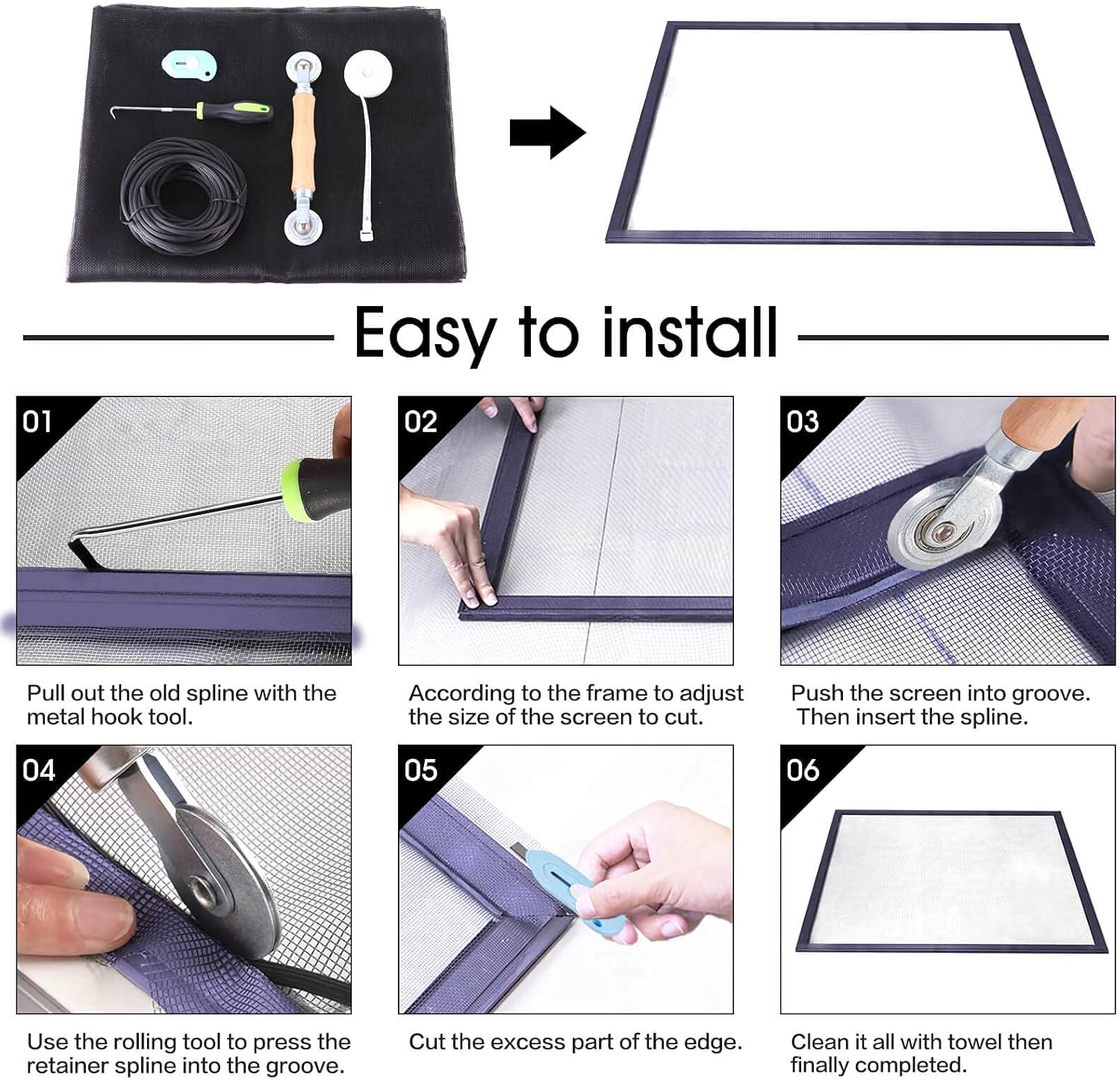 Windows Screen and Screen Door Repair Kit, 48 - Image 2