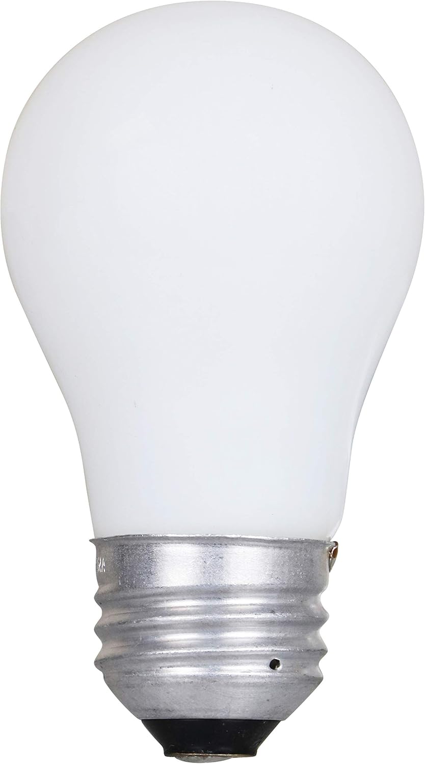 SYLVANIA Incandescent Appliance Light Bulb, 15W A15, Dimmable, Medium Base, 65 Lumens, Frosted, 2850K, Soft White - 2 Pack (10015) - Image 2