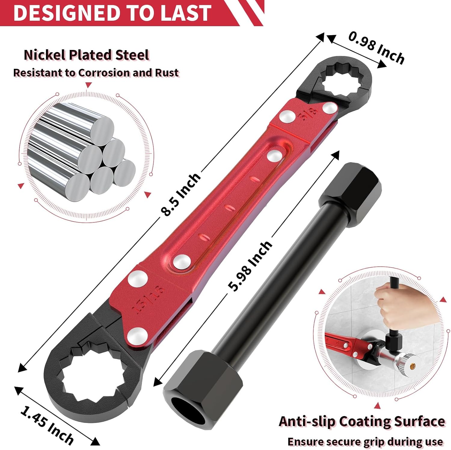 Plumbing Tools, Angle Stop Wrench Angle-On Wrench kit, plumbers wrench Angle Stop Removal Tool for professional plumber Installing New Compression Angle Stop and Removing Compression Ring - Image 4