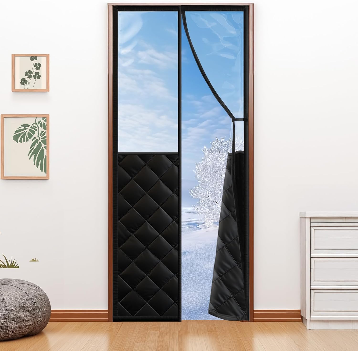 Magnetic Thermal Insulated Door Curtain for 32