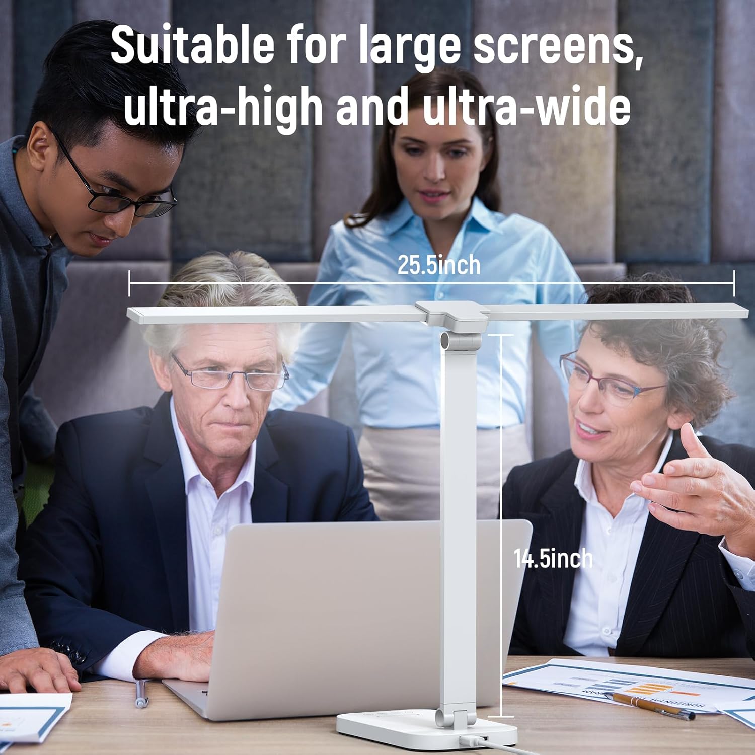 Bright LED Desk Lamp for Home Office - Dual Swing Arm Eye-Caring Architect Task Lamp, Adjustable Foldable Table Lamp, Dimmable Touch Control Desktop Lamp 5 Lighting Modes for Work/Study - Image 6