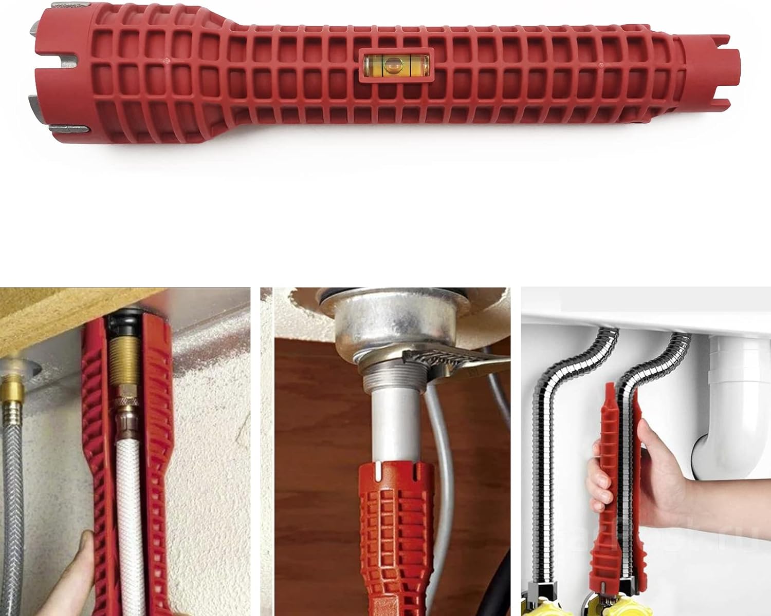 Basin Wrench, Faucet and Sink Installer Tool Multifunctional Plumbing Tool Pipe Extractor for Sink Bathroom Kitchen Toilet Plumbing - Image 6