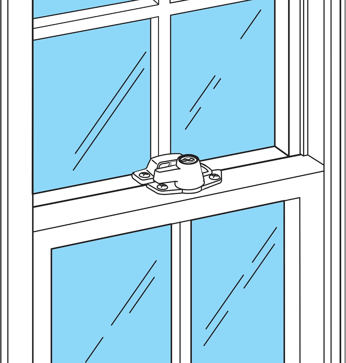 Prime-Line U 9928 Keyed Sash Lock ?Security Lock Only Unlocks With Key ? For Aluminum, Vinyl or Wood Double-Hung Windows ? 2? Hole Centers ? Heavy-Duty Zinc Diecast, White (Single Pack) - Image 6