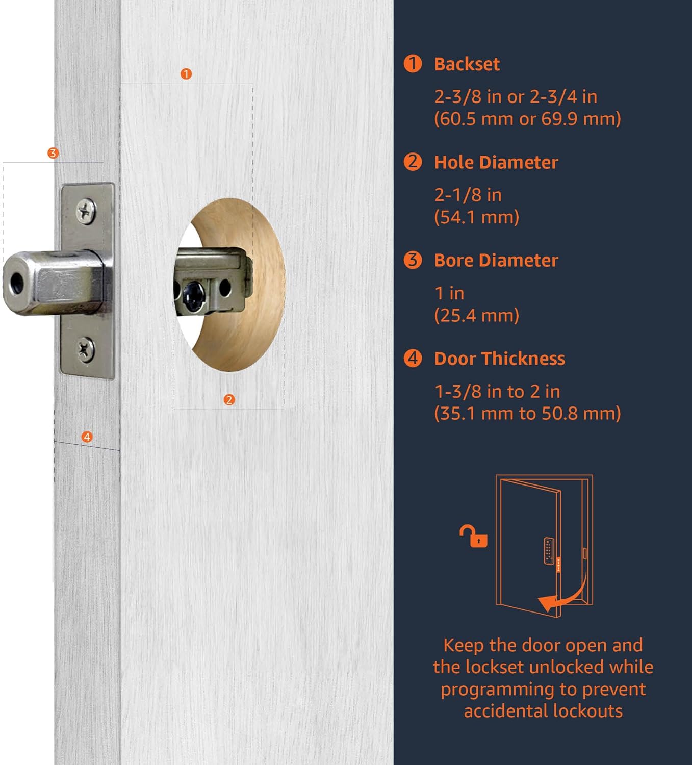 Amazon Basics Electronic Keypad Deadbolt Door Lock with Touch-Control Keyless Entry, Keyed Entry Option, Traditional, Matte Black, 1-Pack - Image 6
