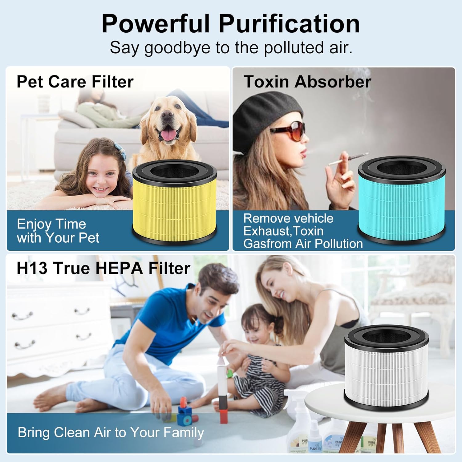2 Pack AP-S0610L H13 True HEPA Filter Replacement Filter,Compatible with MOOKA AP-S0610L Air Purifier,for Home Large Rooms up to 1200ft??White? - Image 4