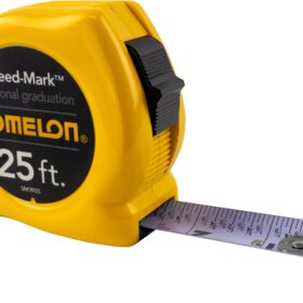 Komelon SM3925 Speed Mark Acrylic Coated Steel Blade Tape Measure 25-Foot by 1-Inch Yellow Case
