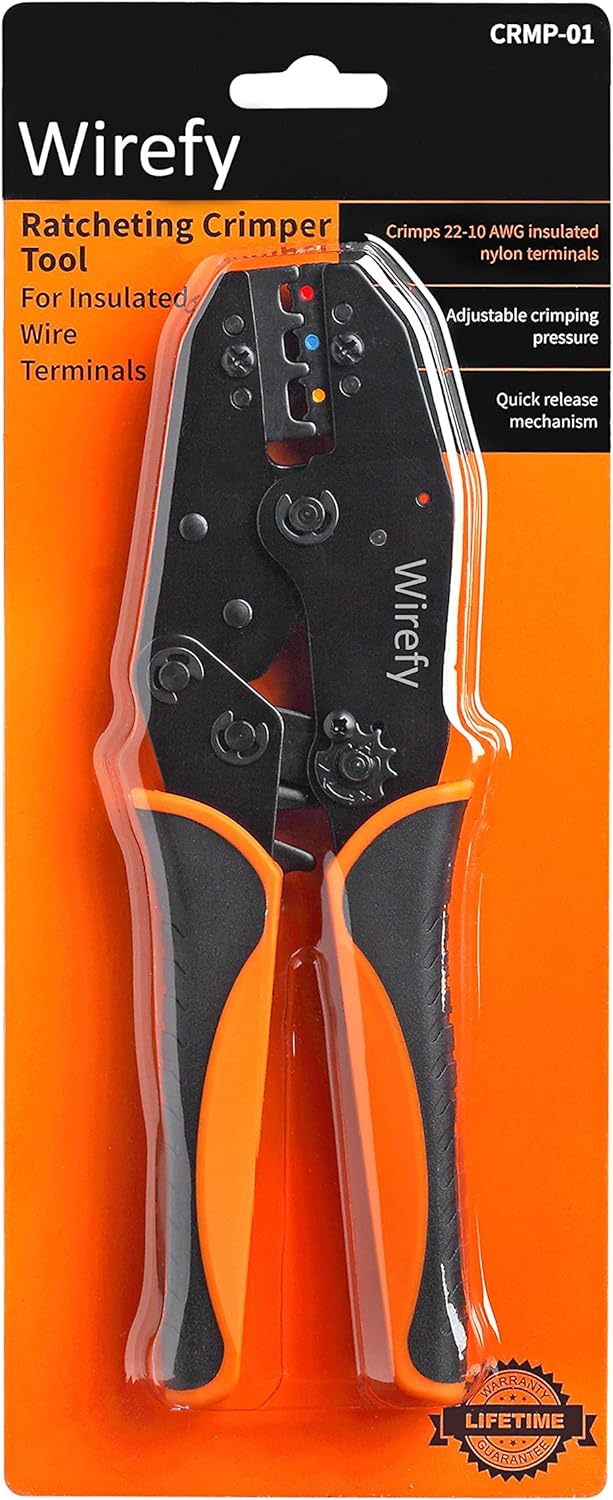 Wirefy Crimping Tool For Insulated Electrical Connectors - Ratcheting Wire Crimper Tool - Crimping Pliers - Ratchet Terminal Crimper - Wire Crimping Tool | Crimper Tool Electrical and Crimp Tool - Image 6
