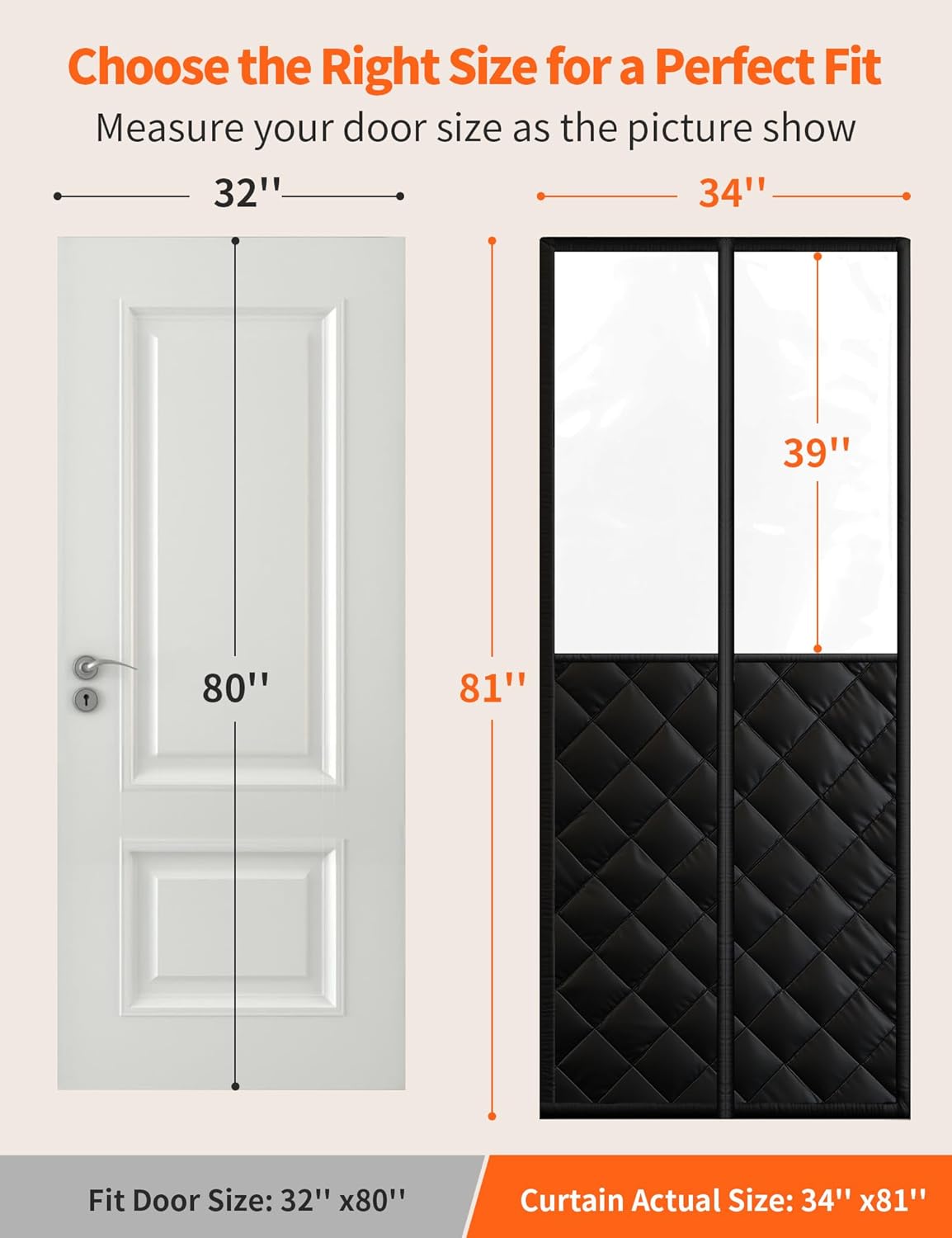 Magnetic Thermal Insulated Door Curtain for 32 - Image 2