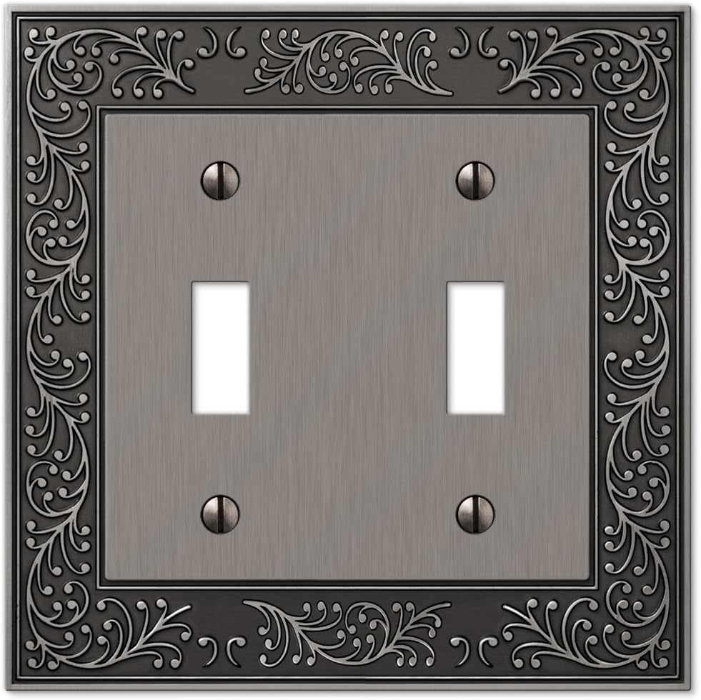 Amerelle 43RVB English Garden Wallplate, 1 Rocker, Aged Bronze - Image 3