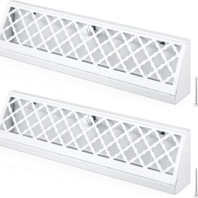Blulu 2 Pack 15 Inch Baseboard Register Duct Opening Size Modern Design Vent Covers for Home Floor Wall Baseboard Air Covers Supply Floor Baseboard Diffuser Including Screws(White)