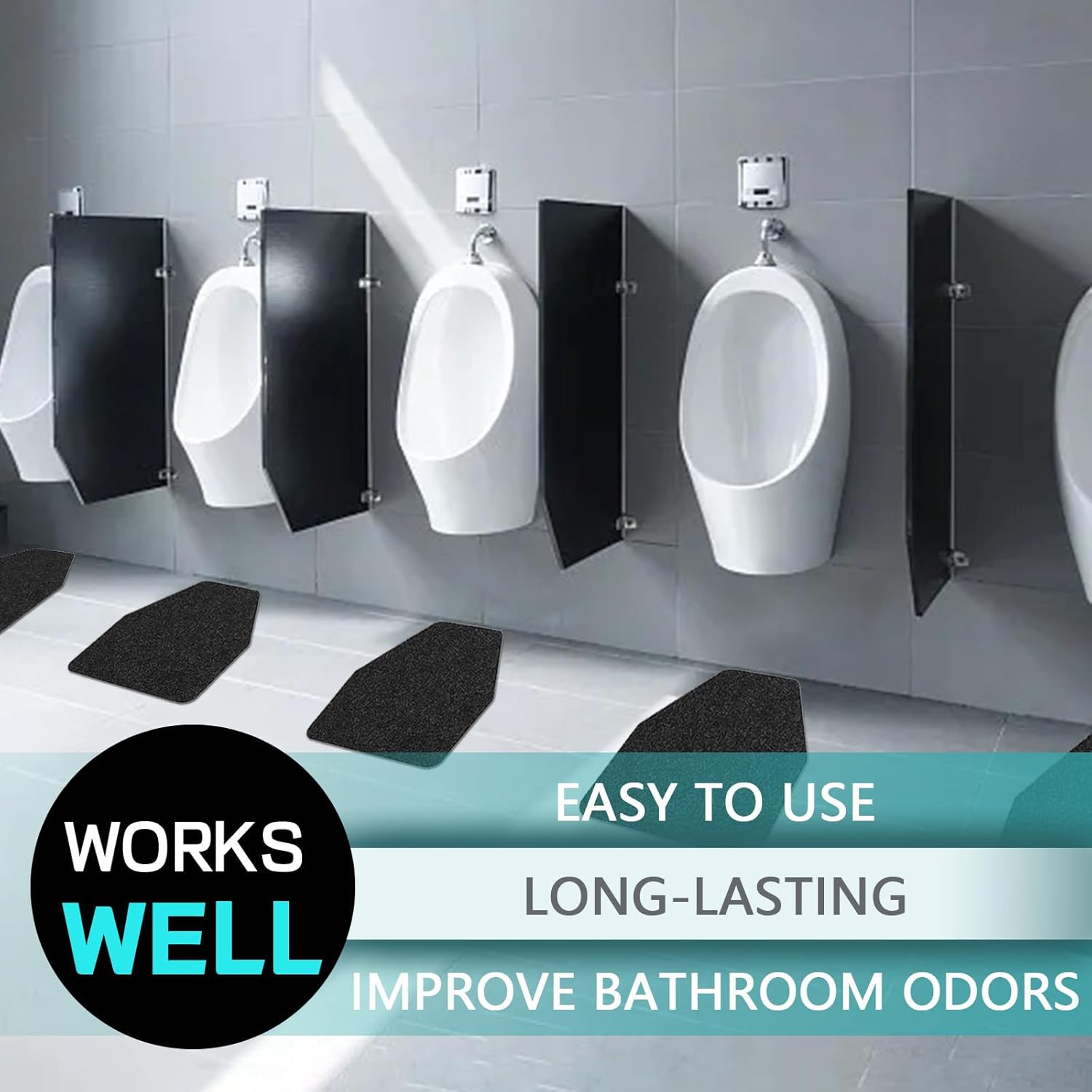 Urinal Mats 12 Pack Urinal Pads Urinal Floor Mats for Men Bathroom Commerical Disposable Non-Slip Rubber Backing Washable Urinals Mat Eliminating Odor 17.7 - Image 5