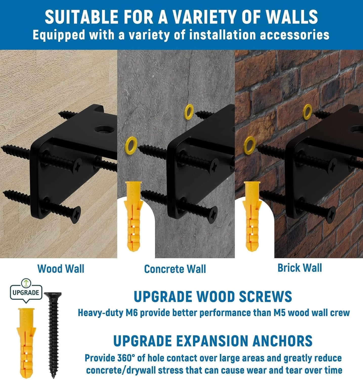 LEOPO 10 inch 6 Pack Floating Shelf Bracket, 1/5? Thick Heavy Duty Rustic Industrial Shelf Bracket, Floating Hidden Metal Shelf Bracket - Image 4