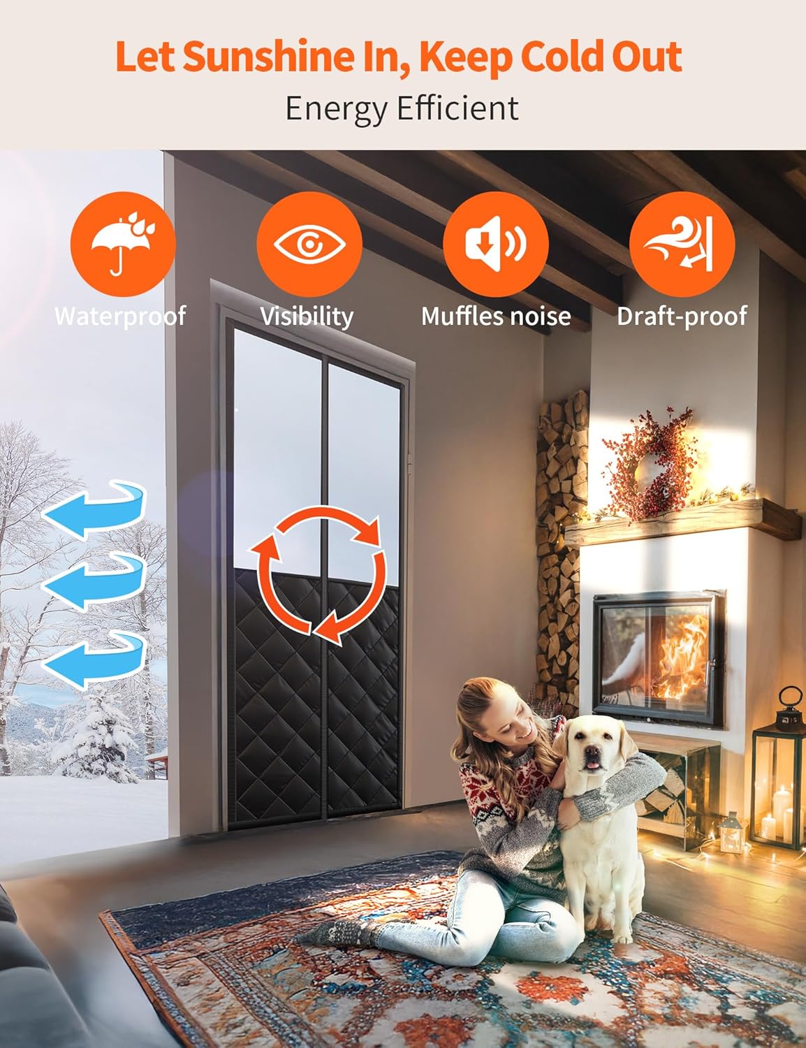 Magnetic Thermal Insulated Door Curtain for 32 - Image 3