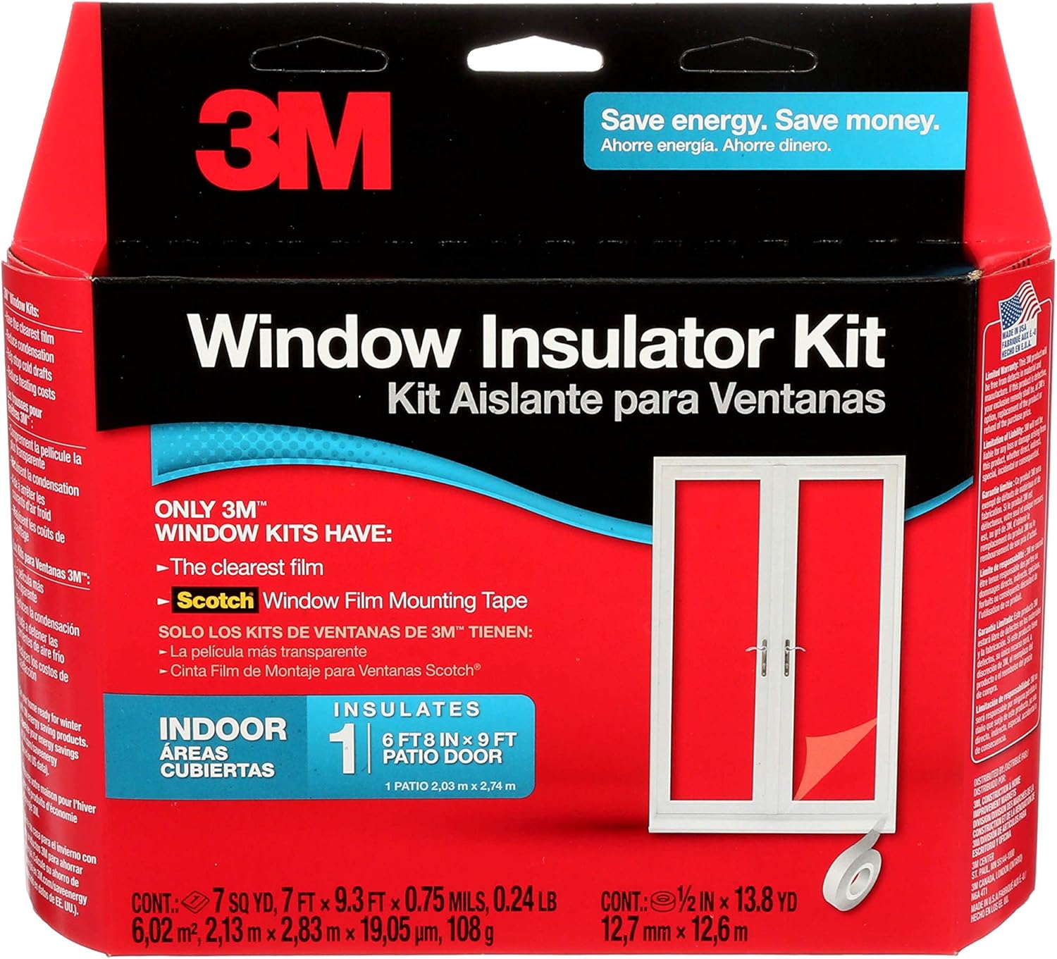 3M Indoor Patio Door Insulation, Insulator Kit for 6'-8