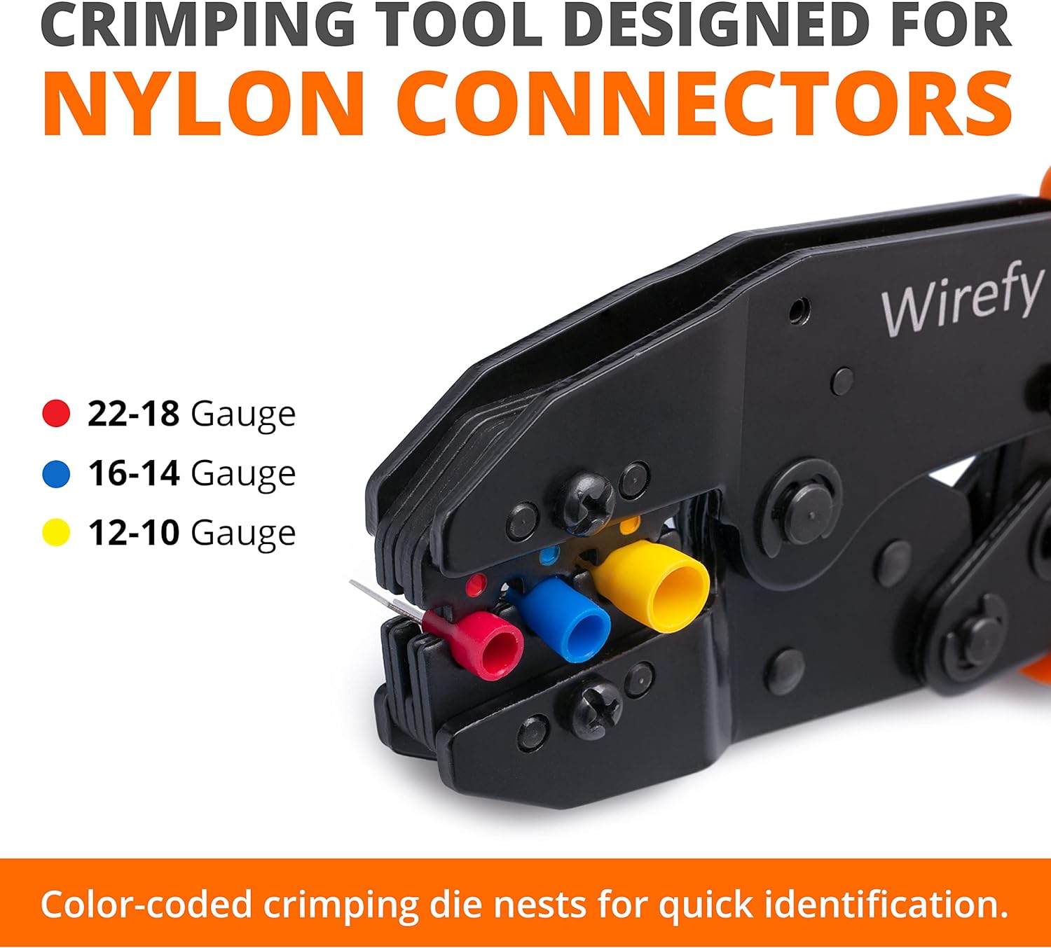 Wirefy Crimping Tool For Insulated Electrical Connectors - Ratcheting Wire Crimper Tool - Crimping Pliers - Ratchet Terminal Crimper - Wire Crimping Tool | Crimper Tool Electrical and Crimp Tool - Image 2