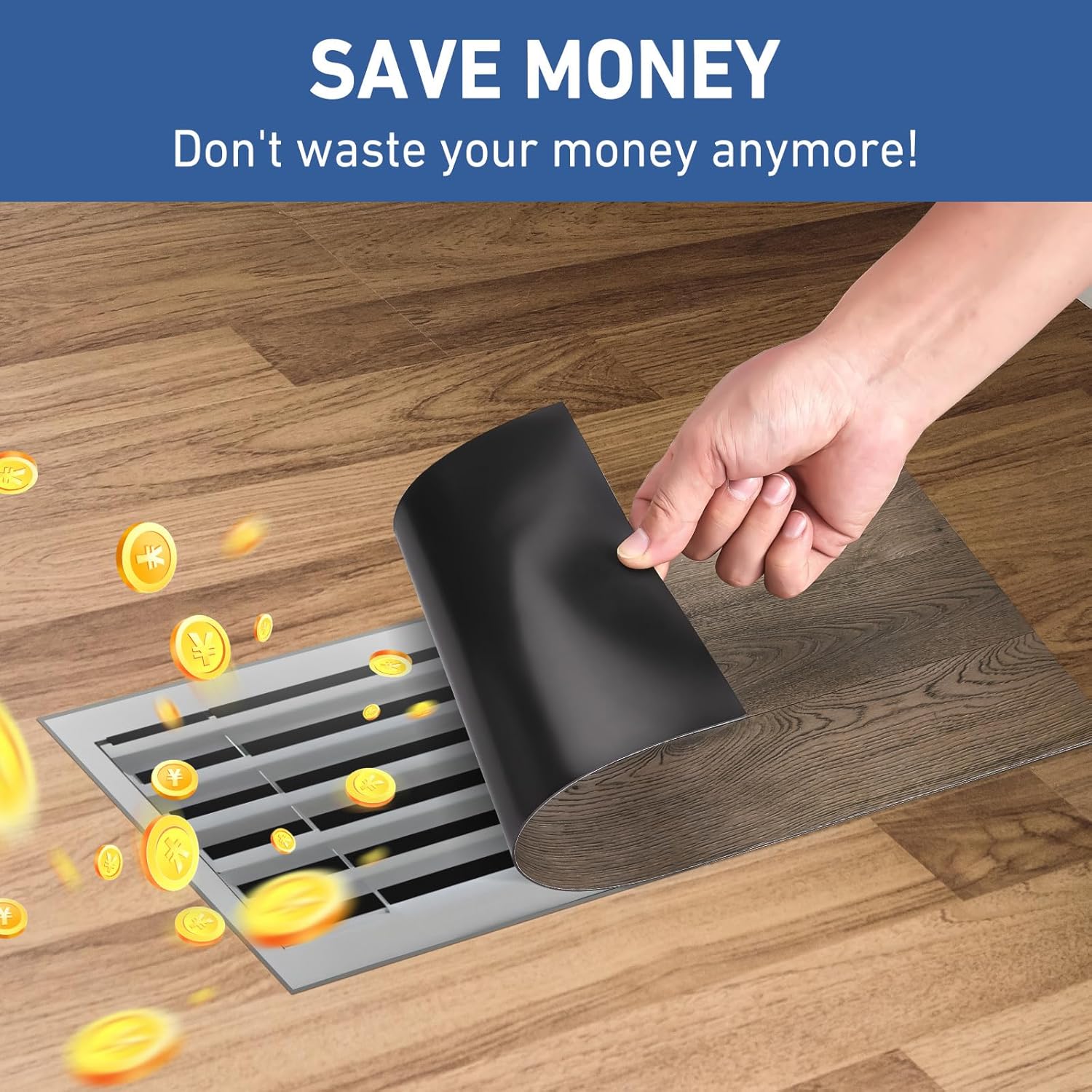 Magnetic Air Vent Covers: Wooden-Grain Strong Magnetic Home Floor Wall and Ceiling Vent Cover Blocker for Air Reigisters, RV, HVAC, AC Vent, Heater (5.5 - Image 4