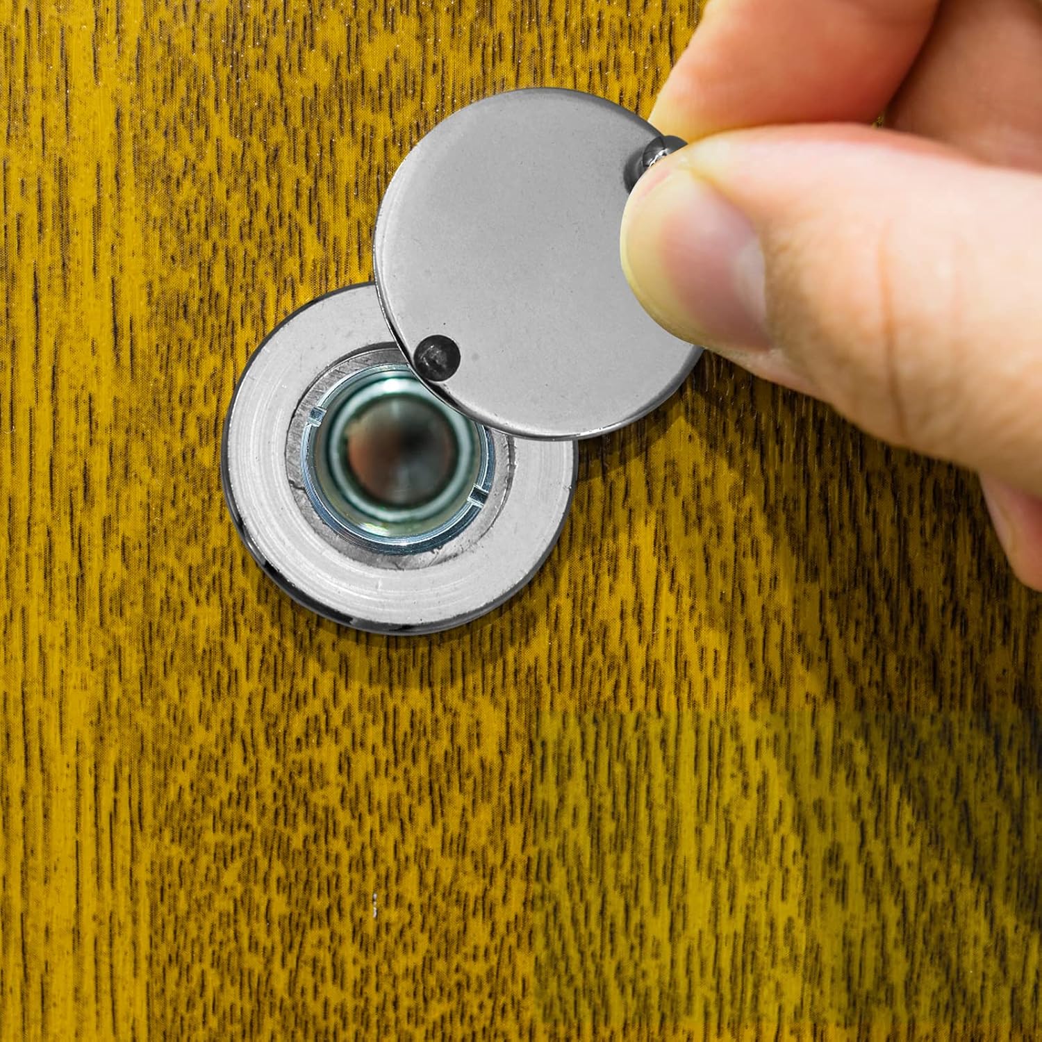 2 Set Peephole Cover, Peep Hole Covers for Peep Holes for Door Viewers, Home Security Peephole Protector Us House, Family, with Matching Self-Adhesive Installation Tools, Simple and Fast(Silver) - Image 5