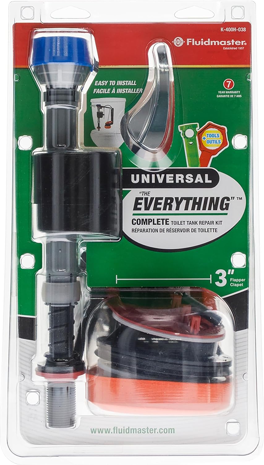 Fluidmaster K-400H-038-T4 PerforMAX 3 in. Everything Toilet repair kit, No Size, Multi - Image 6