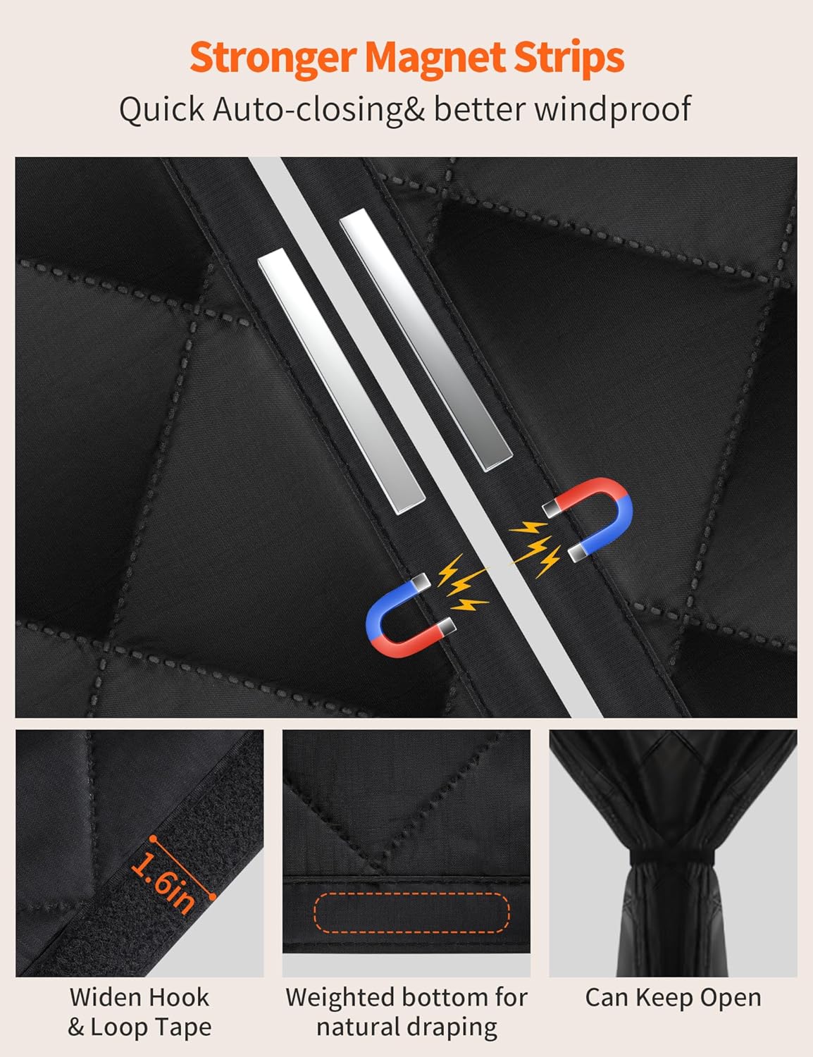 Magnetic Thermal Insulated Door Curtain for 32 - Image 4