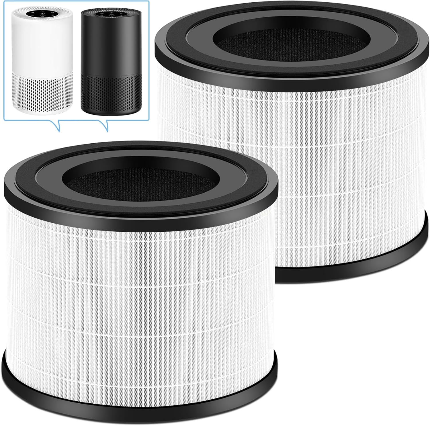2 Pack AP-S0610L H13 True HEPA Filter Replacement Filter,Compatible with MOOKA AP-S0610L Air Purifier,for Home Large Rooms up to 1200ft??White?