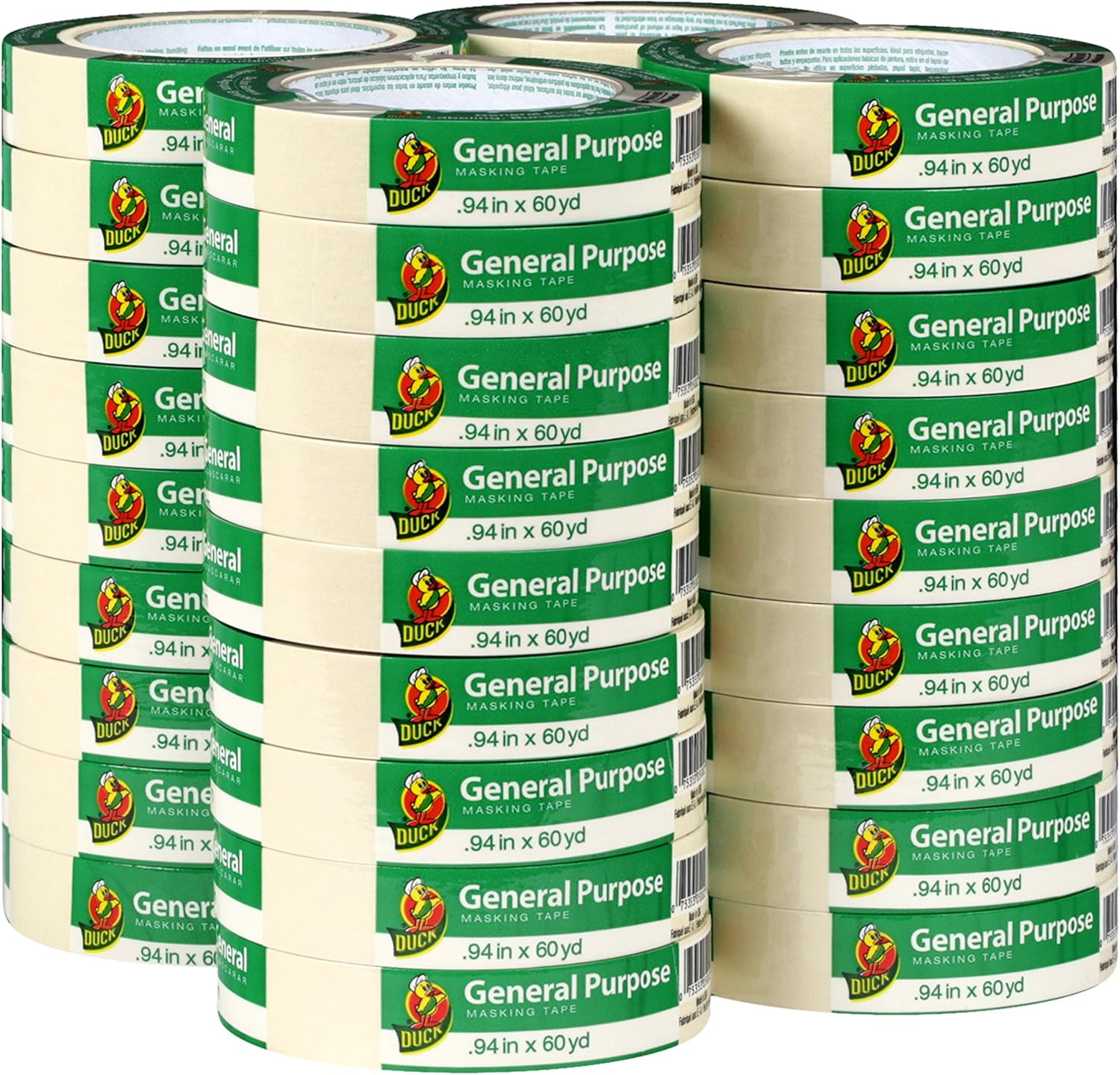 Duck Brand General Purpose Masking Tape - Beige, 0.94 in. x 60 yd., 2-Pack (241577) - Image 6