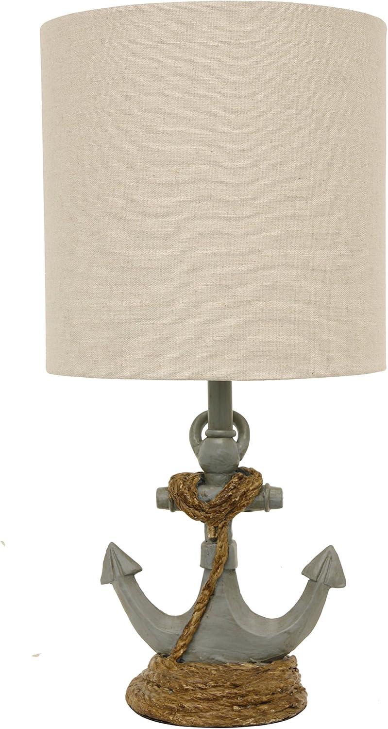 Decor Therapy Saylor Anchor Accent Lamp, Antique Iced Blue